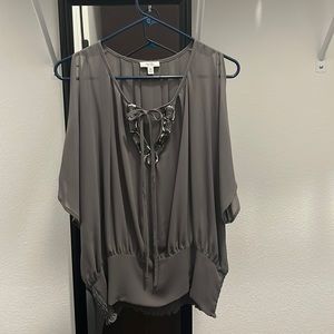 Caché Sheer Embellished Blouse